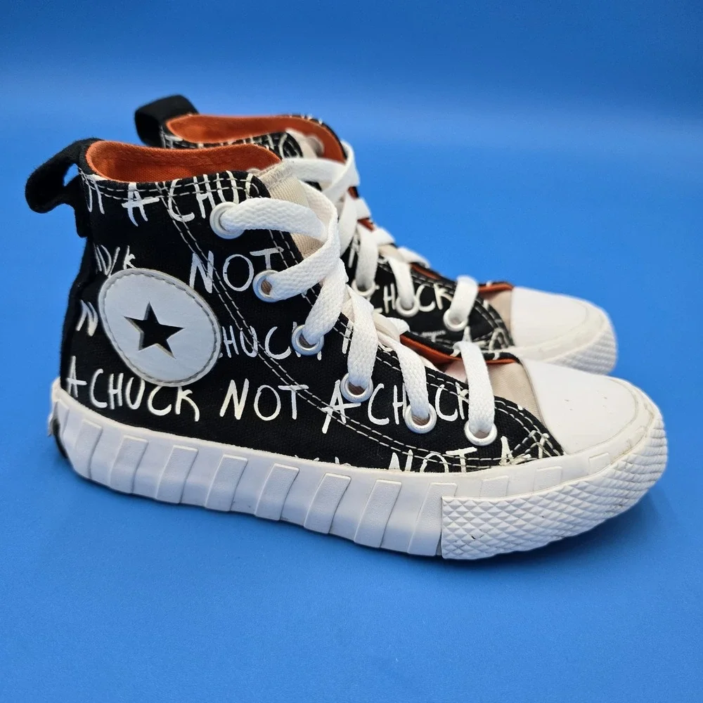 Converse Child Shoes‎ Not A Chuck All Star 373169C Black/White/Orange Sz 11